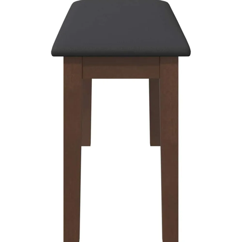 vidaXL Banco 90 cm Madera Maciza Marrón Caucho Marrón y oscuro Sale