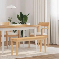 vidaXL Bancos-Banco 110 cm Madera Maciza Caucho