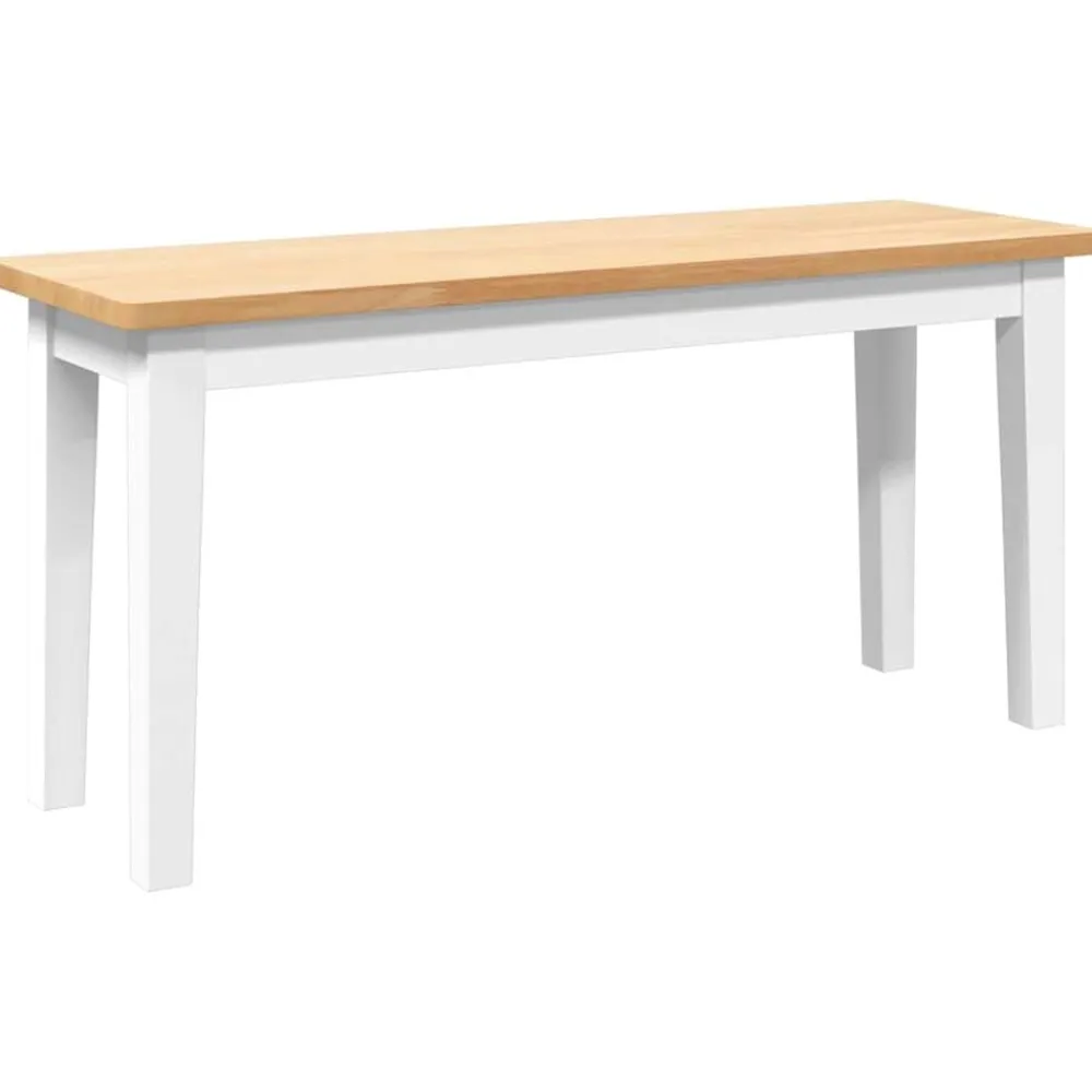 vidaXL Bancos-Banco 90 cm madera maciza caucho blanco