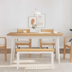 vidaXL Bancos-Banco 90 cm madera maciza caucho blanco