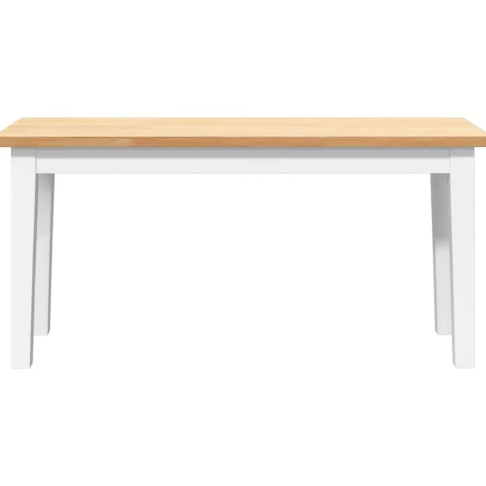 vidaXL Bancos-Banco 90 cm madera maciza caucho blanco