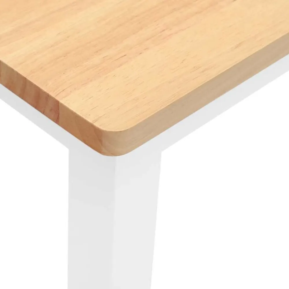 vidaXL Bancos-Banco 90 cm madera maciza caucho blanco