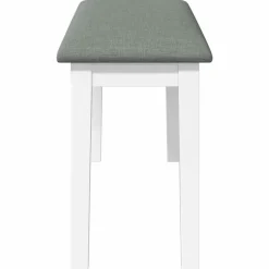 vidaXL Bancos-Banco 90 cm madera maciza caucho blanco
