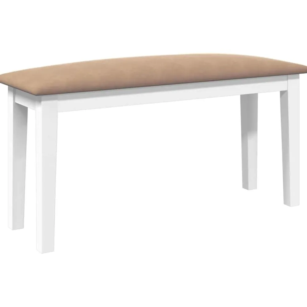vidaXL Bancos-Banco 90 cm madera maciza caucho blanco