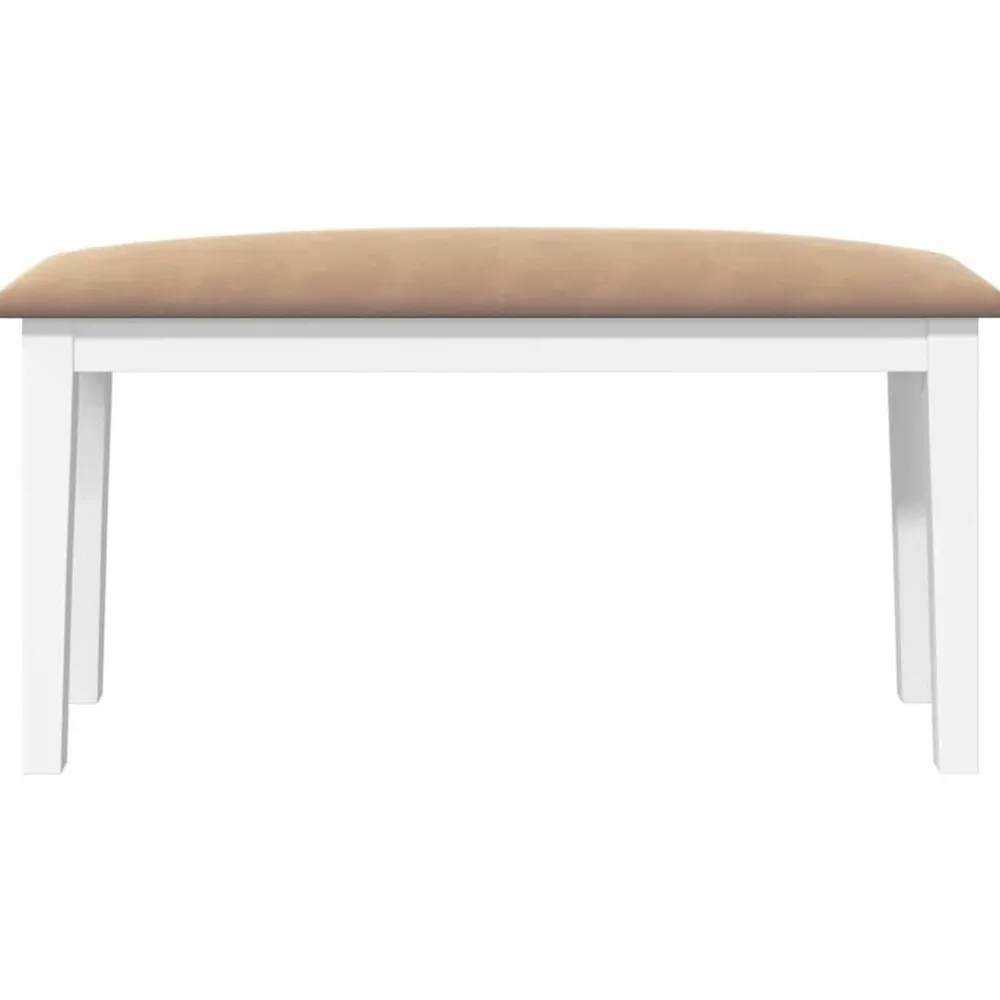 vidaXL Bancos-Banco 90 cm madera maciza caucho blanco