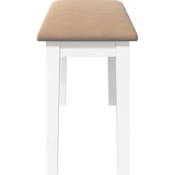 vidaXL Bancos-Banco 90 cm madera maciza caucho blanco