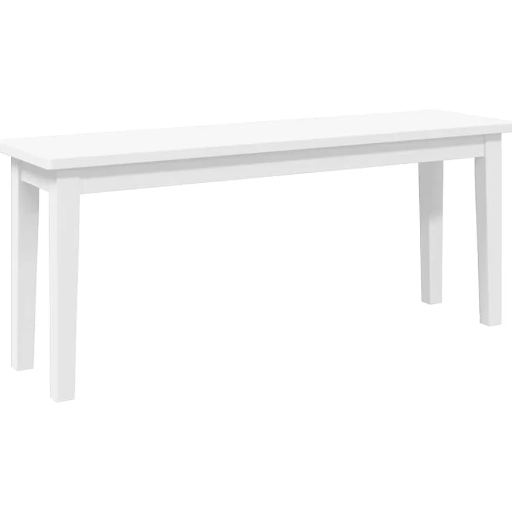 vidaXL Banco 110 cm madera maciza caucho Blanco Best