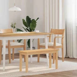 vidaXL Banco 90 cm Madera Maciza Caucho Natural Outlet