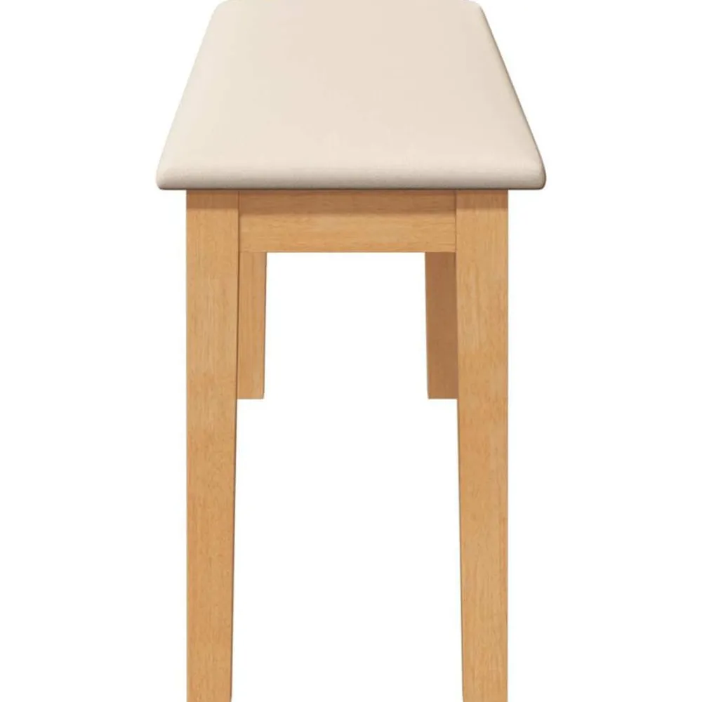 vidaXL Banco 110 cm Madera Maciza Caucho Natural y claro Online