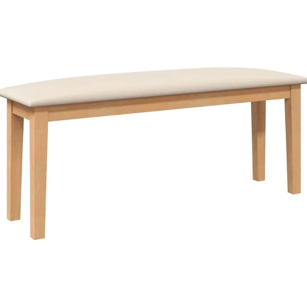 vidaXL Banco 110 cm Madera Maciza Caucho Natural y claro Online