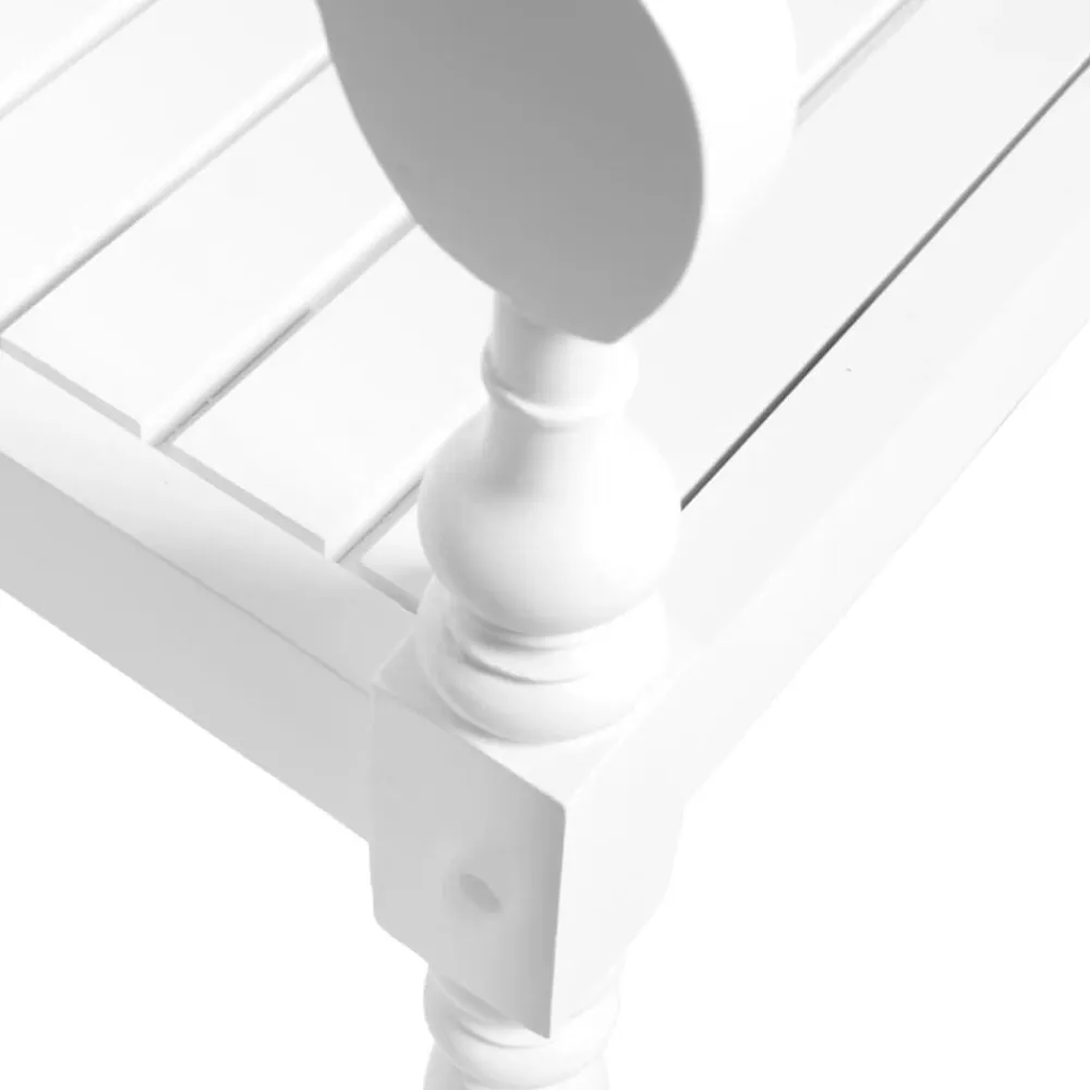 vidaXL Banco Batavia de madera maciza de caoba 98 cm Blanco