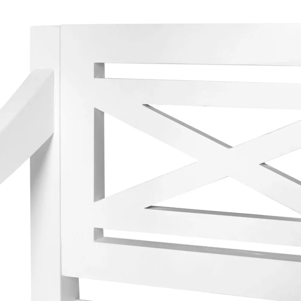 vidaXL Banco Batavia de madera maciza de caoba 98 cm Blanco