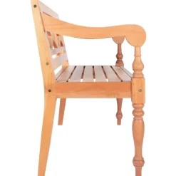 vidaXL Banco Batavia de madera maciza de caoba marrón 98 cm Marrón claro Outlet