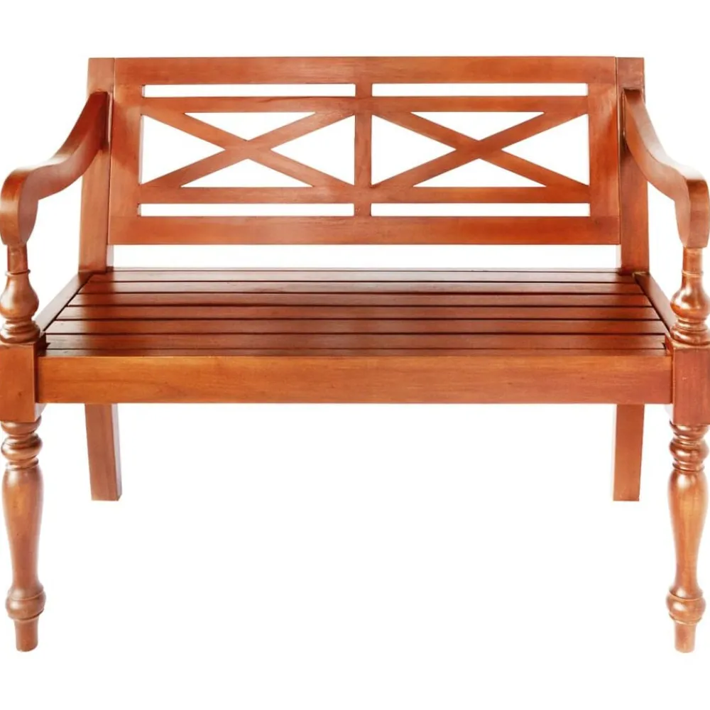 vidaXL Bancos-Banco Batavia madera maciza de caoba marrón oscuro 98 cm