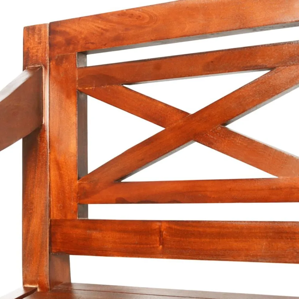 vidaXL Bancos-Banco Batavia madera maciza de caoba marrón oscuro 98 cm