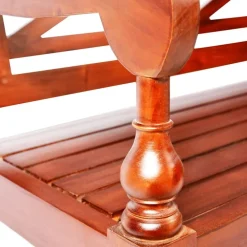 vidaXL Bancos-Banco Batavia madera maciza de caoba marrón oscuro 98 cm