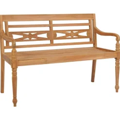 vidaXL Banco Batavia teca 120 cm Marrón