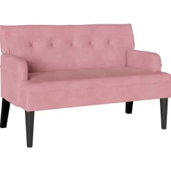 vidaXL Banco Chesterfield 112 x 65,5 x 75 cm Terciopelo Rosa Discount
