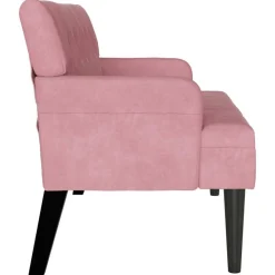 vidaXL Banco Chesterfield 112 x 65,5 x 75 cm Terciopelo Rosa Discount