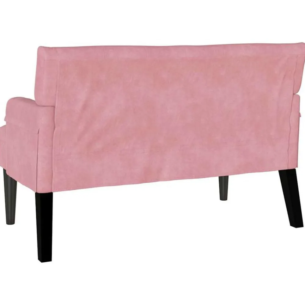 vidaXL Banco Chesterfield 112 x 65,5 x 75 cm Terciopelo Rosa Discount
