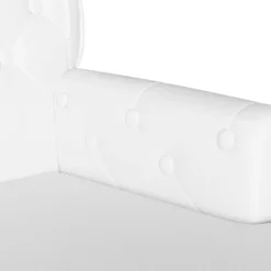 vidaXL Banco Chesterfield 119,5 x 64,5 x 75 cm Cuero sintético White Clearance