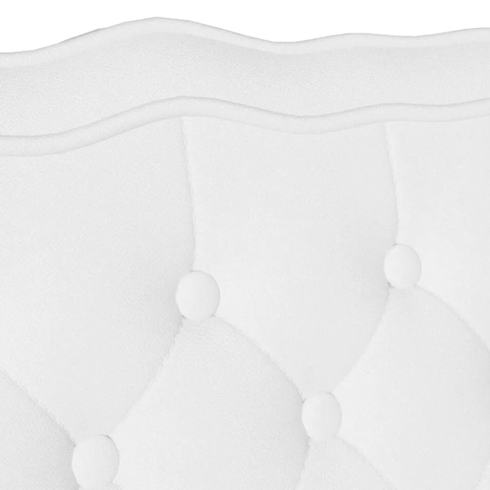 vidaXL Banco Chesterfield 119,5 x 64,5 x 75 cm Cuero sintético White Clearance
