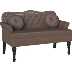 vidaXL Banco Chesterfield Marrón 120.5 x 65 x 75 cm Cuero sintético Marr&oacute;n Best