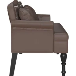 vidaXL Banco Chesterfield Marrón 120.5 x 65 x 75 cm Cuero sintético Marr&oacute;n Best