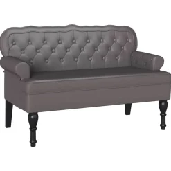vidaXL Bancos-Banco Chesterfield 119,5 x 64,5 x 75 cm Cuero sintético