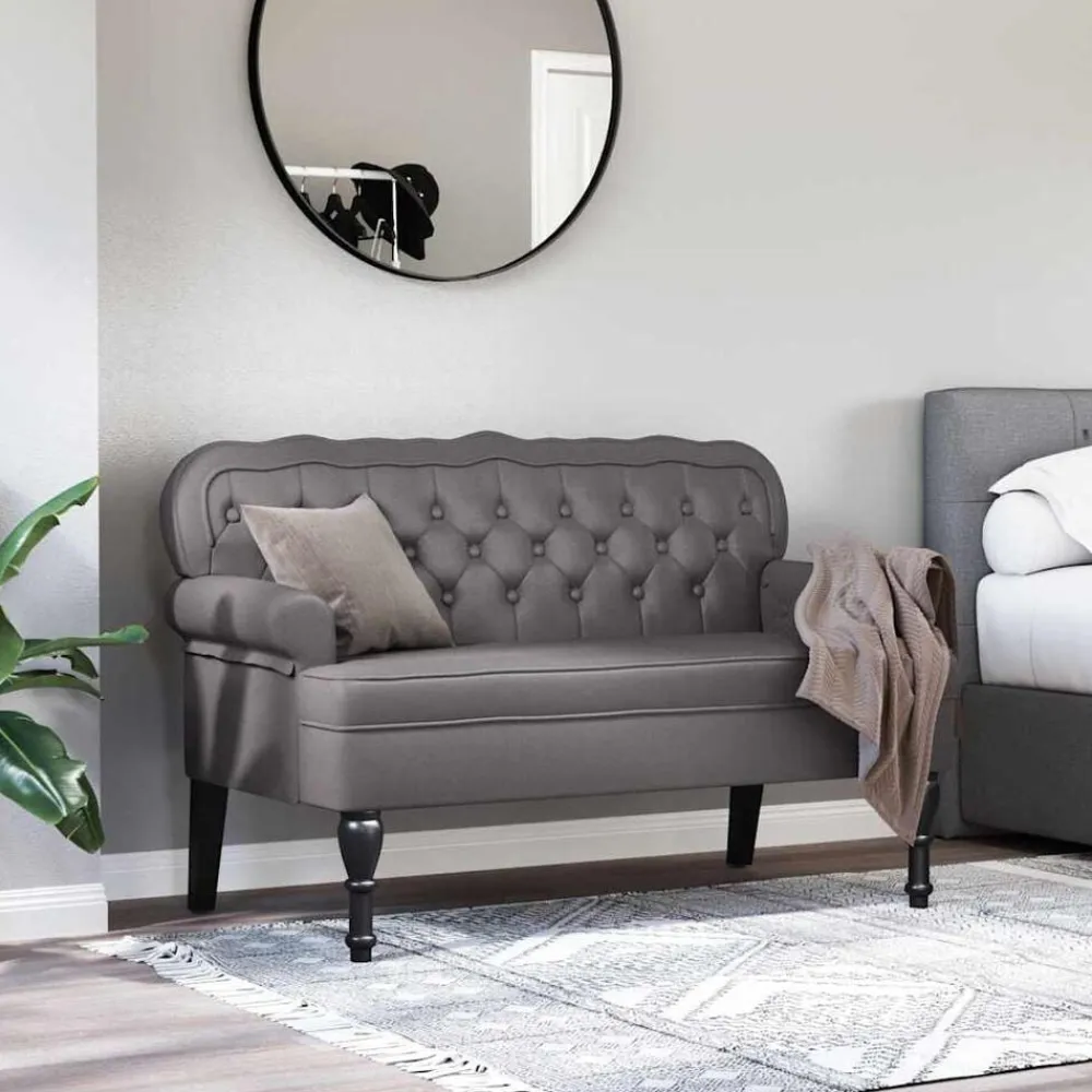vidaXL Bancos-Banco Chesterfield 119,5 x 64,5 x 75 cm Cuero sintético
