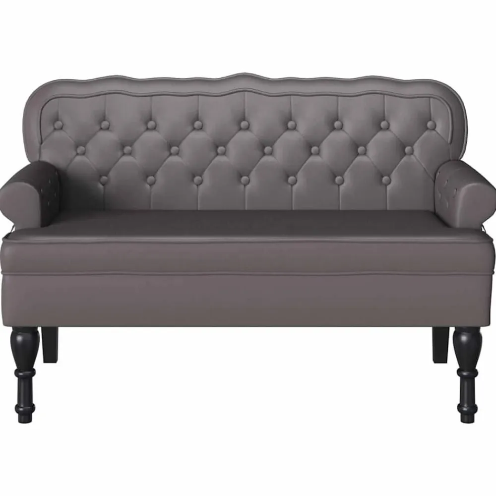 vidaXL Bancos-Banco Chesterfield 119,5 x 64,5 x 75 cm Cuero sintético