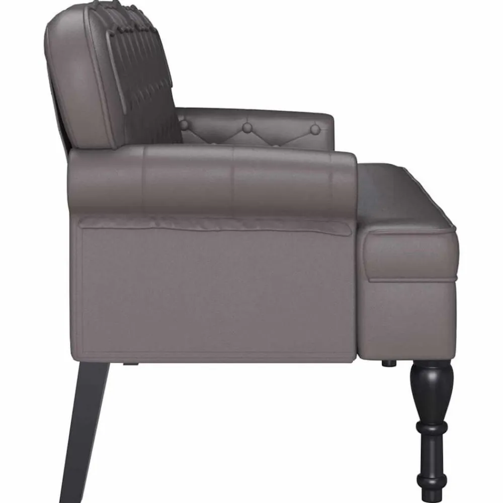 vidaXL Bancos-Banco Chesterfield 119,5 x 64,5 x 75 cm Cuero sintético