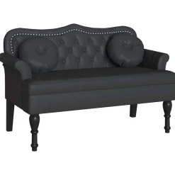 vidaXL Bancos-Banco Chesterfield 120.5 x 65 x 75 cm Cuero sintético
