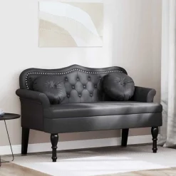 vidaXL Bancos-Banco Chesterfield 120.5 x 65 x 75 cm Cuero sintético