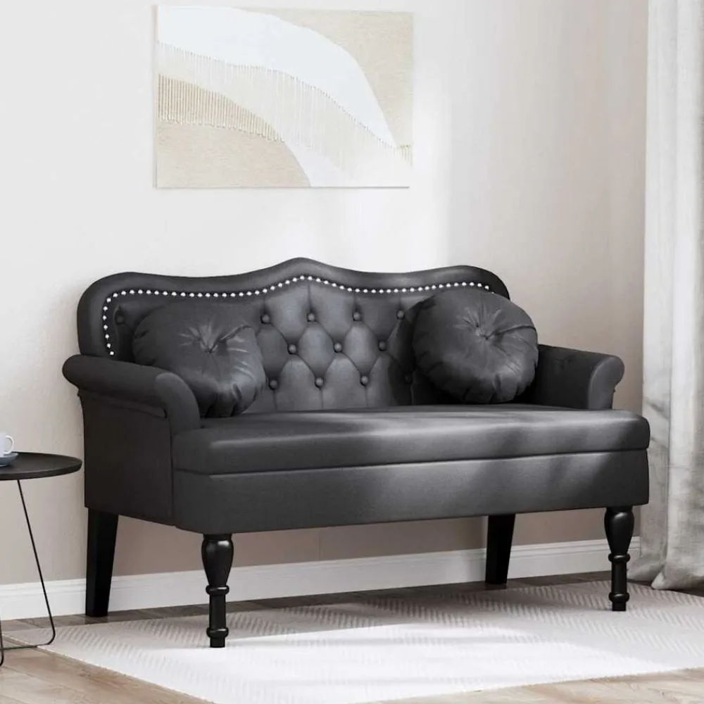 vidaXL Bancos-Banco Chesterfield 120.5 x 65 x 75 cm Cuero sintético