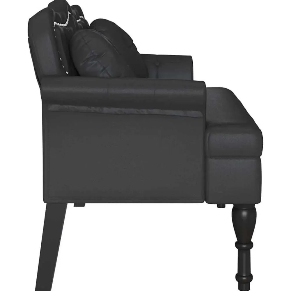 vidaXL Bancos-Banco Chesterfield 120.5 x 65 x 75 cm Cuero sintético