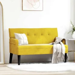 vidaXL Banco Chesterfield 112 x 65,5 x 75 cm Terciopelo Amarillo Sale