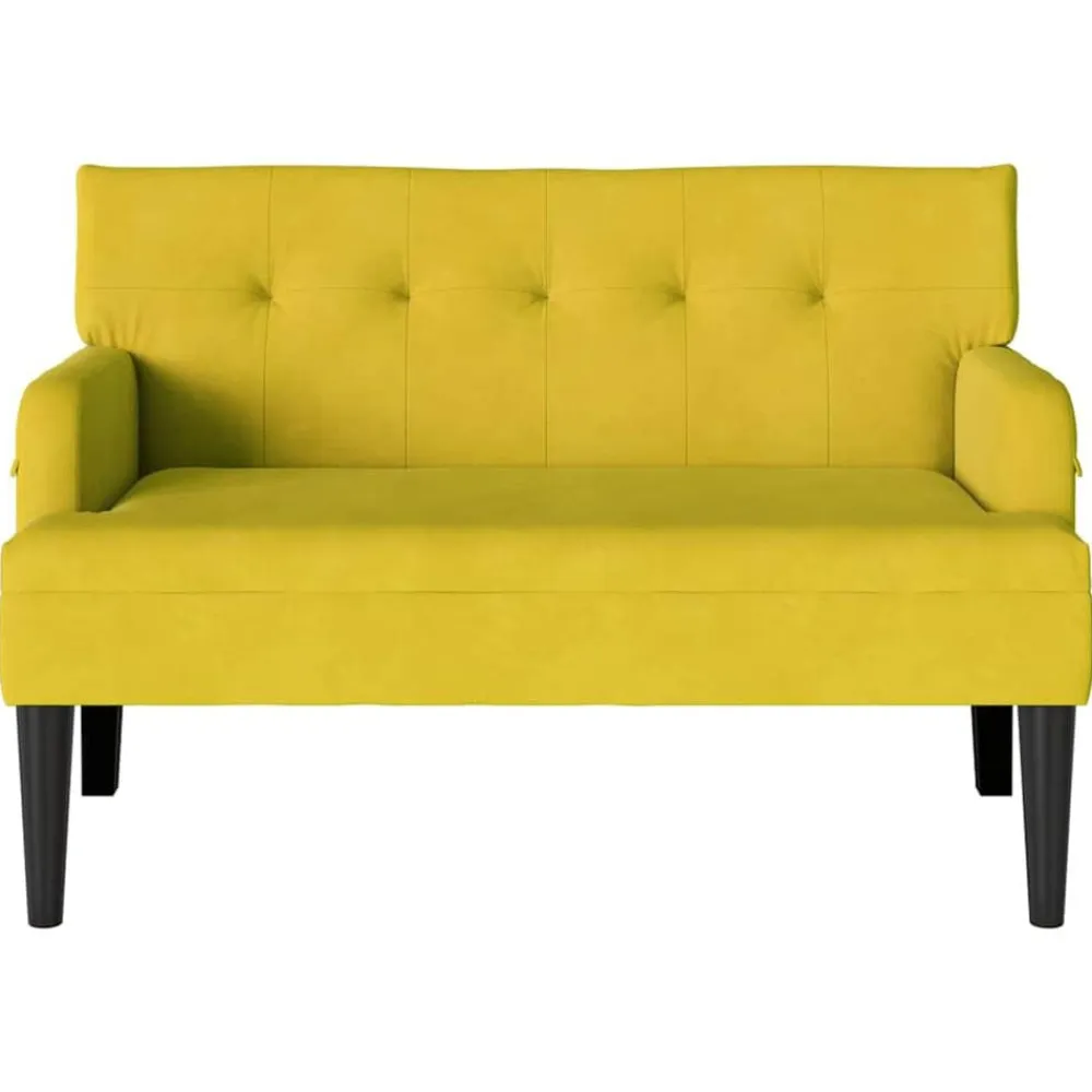 vidaXL Banco Chesterfield 112 x 65,5 x 75 cm Terciopelo Amarillo Sale