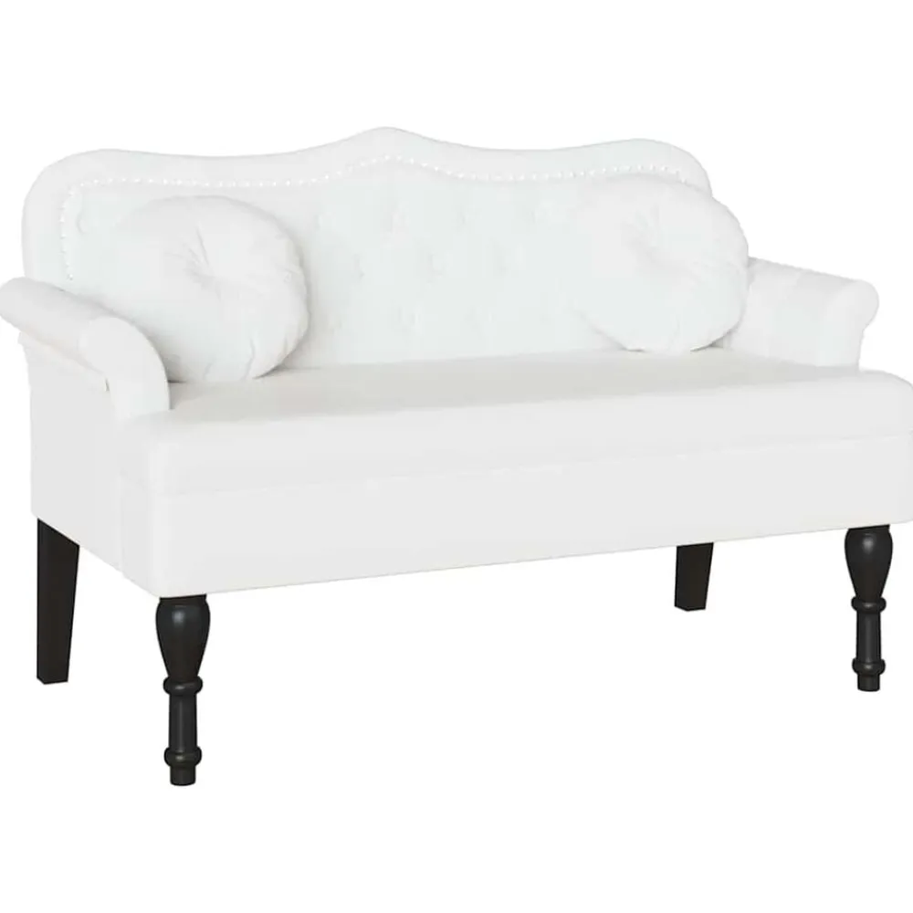 vidaXL Bancos-Banco Chesterfield con cojín 120.5 x 65 x 75 cm Cuero sintético