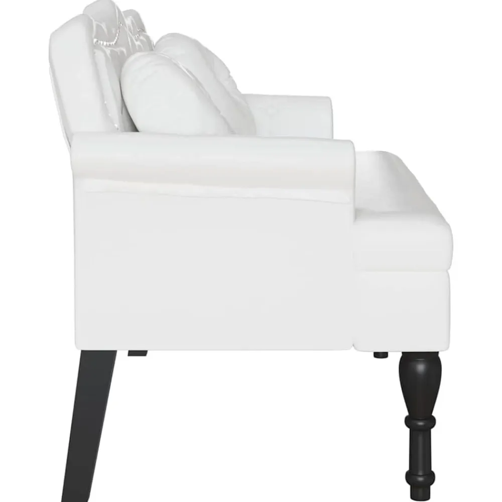 vidaXL Bancos-Banco Chesterfield con cojín 120.5 x 65 x 75 cm Cuero sintético