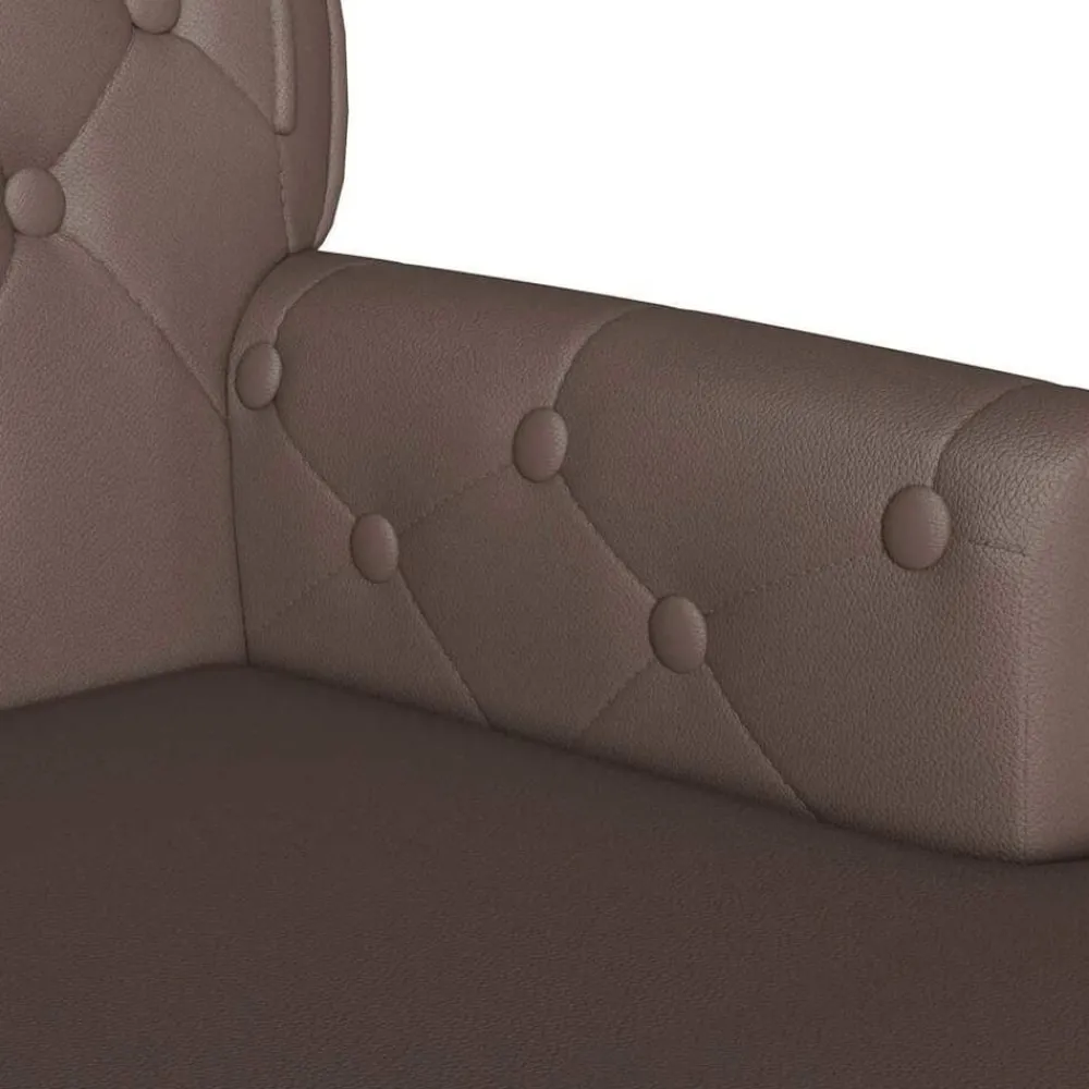 vidaXL Bancos-Banco Chesterfield Marrón 119,5 x 64,5 x 75 cm Cuero sintético