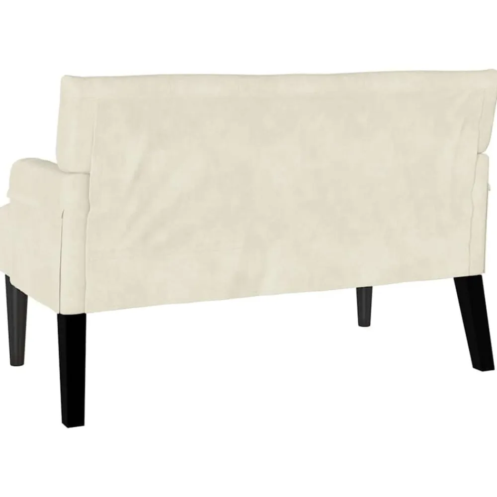 vidaXL Banco Chesterfield 112 x 65,5 x 75 cm Terciopelo Crema New