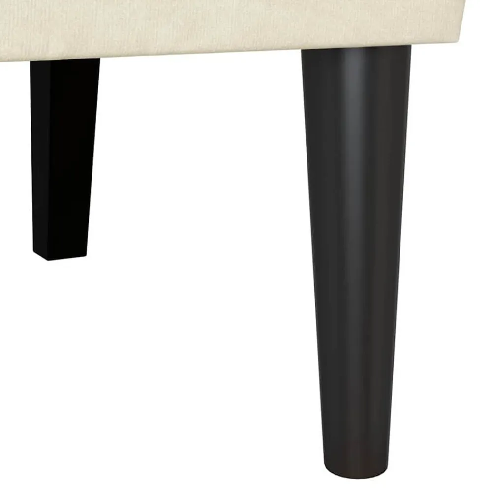 vidaXL Banco Chesterfield 112 x 65,5 x 75 cm Terciopelo Crema New