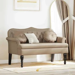 vidaXL Bancos-Banco Chesterfield 120.5 x 65 x 75 cm Cuero sintético