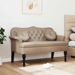 vidaXL Bancos-Banco Chesterfield 120.5 x 65 x 75 cm Cuero sintético