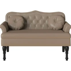 vidaXL Bancos-Banco Chesterfield 120.5 x 65 x 75 cm Cuero sintético