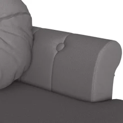 vidaXL Banco Chesterfield 120.5 x 65 x 75 cm Cuero sintético Gris Sale