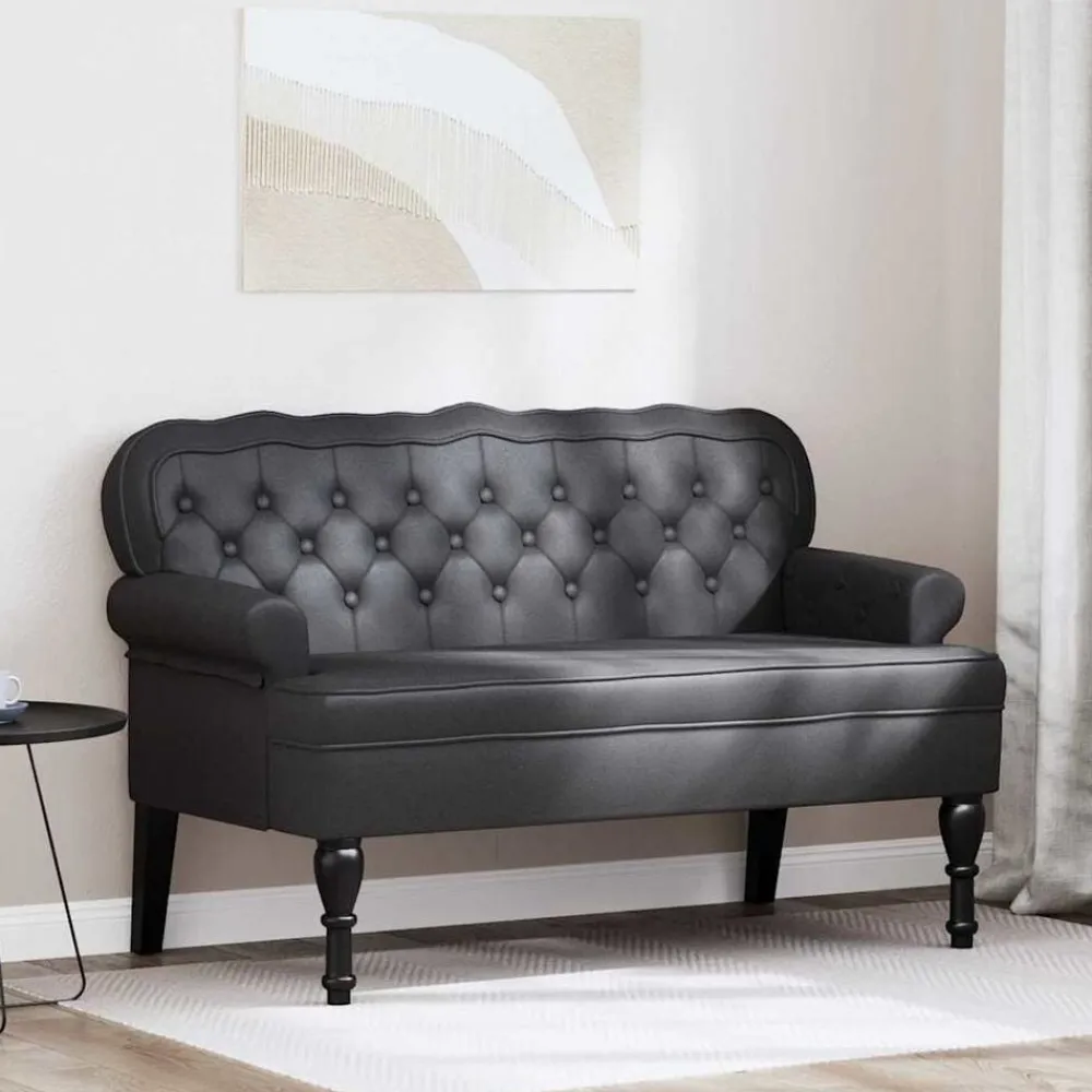 vidaXL Bancos-Banco Chesterfield 119,5 x 64,5 x 75 cm Cuero sintético