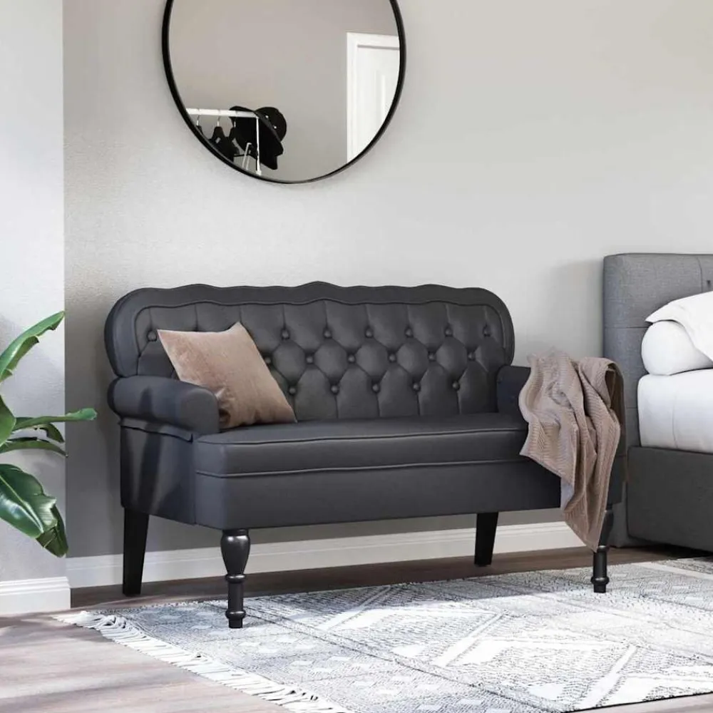 vidaXL Bancos-Banco Chesterfield 119,5 x 64,5 x 75 cm Cuero sintético