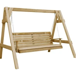 vidaXL Banco columpio de jardín madera pino impregnada 205x150x157 cm